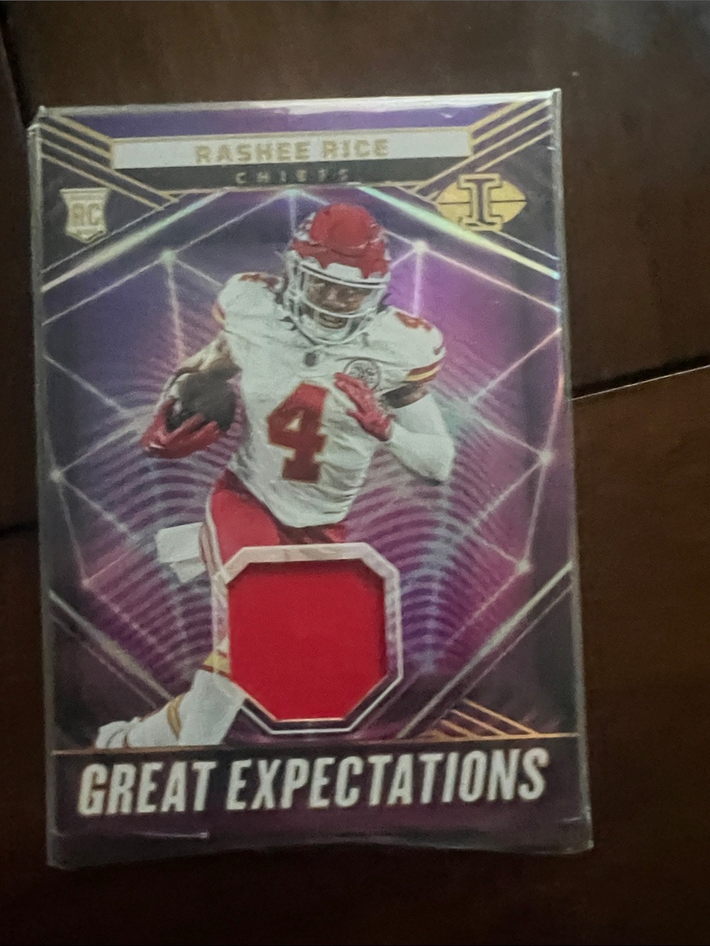Rashee Rice KC Chiefs-Great expectations- Jersey Patch-Rookie Card-Rare Parrelel